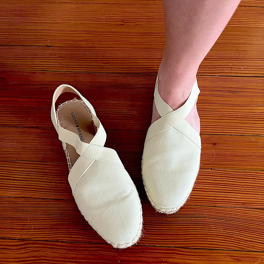 Lucky Brand Rifka espadrille canvas slip on shoes